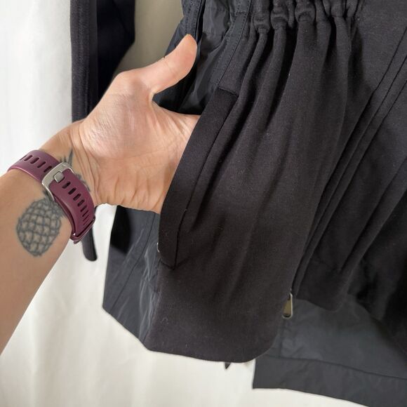 Athleta Triumph Hybrid Jacket Women's XXS Black Full Zip Hooded Pockets - Picture 4 of 12